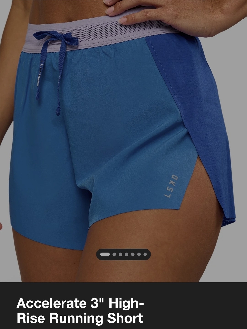 LSKD Accelerate 3" High-Rise Running Short - Blue